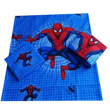 Lenjerie pat, 3 piese MCF, spider man, albastru/multicolor, 90x200cm