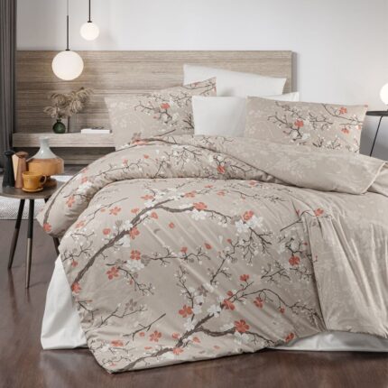 Lenjerie pat dublu, bumbac 100% ranforce, 240x260 cm, 6 piese, First Choice, Luhan Mink