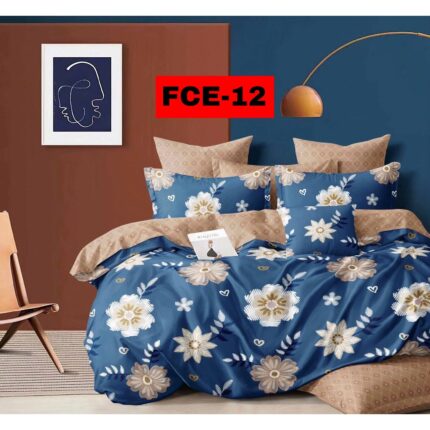 Lenjerie bumbac finet, cu elastic, pat dublu, 6 piese: fce-12
