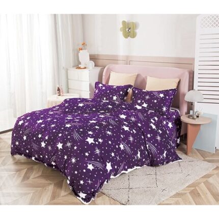 Lenjerie De Pat Cocolino 4 Piese - Purple With Stars