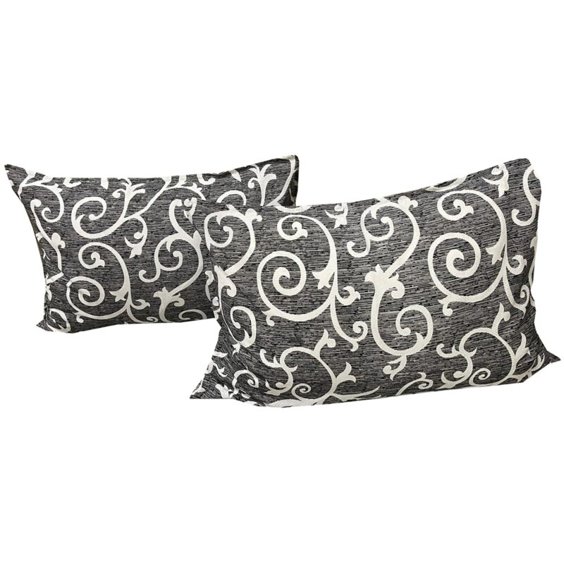 Set doua huse de perna, culoare negru/alb, 50X70cm din colectia "Arabesque" din bumbac 100%, by Liz Line - SP50/70201