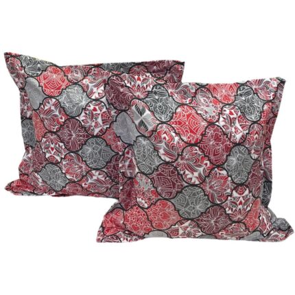 Set doua huse de perna grena-gri 40X40cm din colectia Jaipur by Liz Line din bumbac ranforce - SPR40/40257