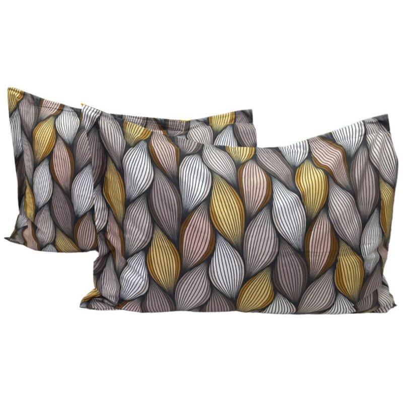 Set doua huse de perna, culoare bej mustar, din colectia "Infinity by Liz Line", 50X70cm din bumbac - SPP50/70274