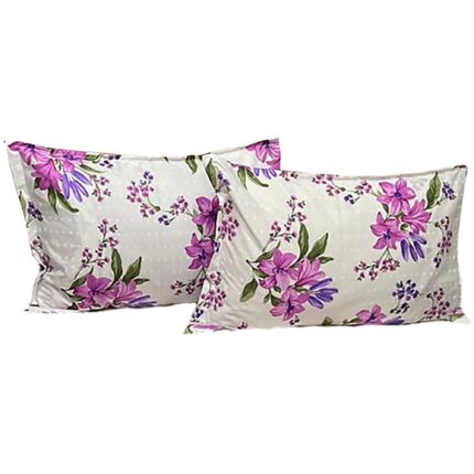 Set doua huse de perna alb/mov 50X70cm din colectia "Crina" din bumbac 100%, by Liz Line - SP50/70195