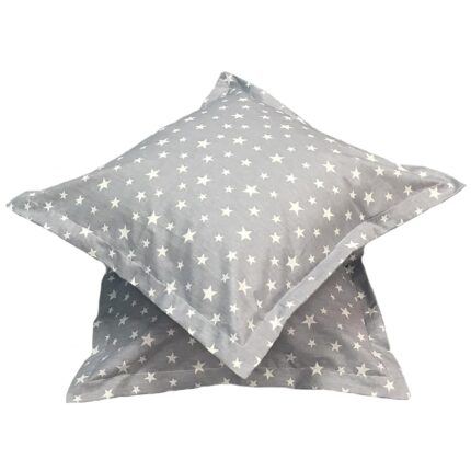 Set doua huse de perna, 40X40cm, gri/alb, din colectia "Stelute" din bumbac ranforce, by Liz Line - SPR40/4017