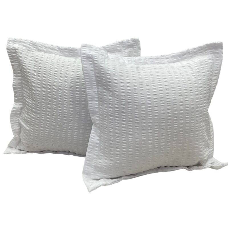 Set doua huse de perna, culoare alb, din colectia "Alba ca zapada by Liz Line", 60X60cm din bumbac creponat - SP60/60254