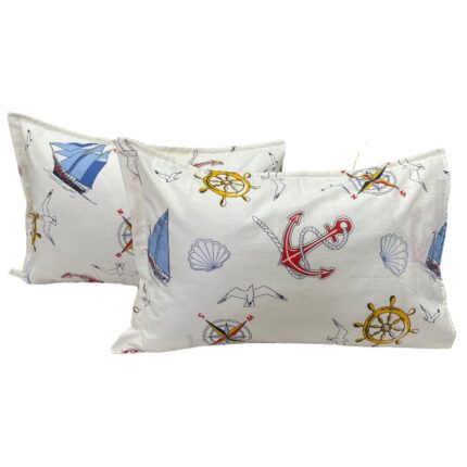 Set doua huse de perna, culoare alb, 50X70cm din colectia "Nautique by Liz Line" din bumbac, by Liz Line - SP50/70260