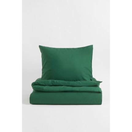 Set 2 fete de perna 50x70 cm bumbac ranforce verde inchis