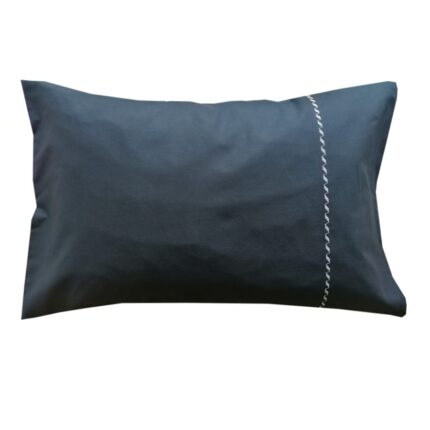 Set 2 x Fata de perna 60 cm x 70 cm, Casa Bucuriei, model Simple Lines, negru, Bumbac 100%, doua fete