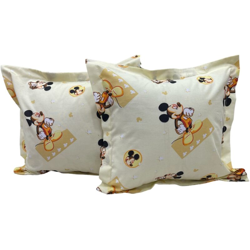 Set doua huse de perna, galben, 40X40cm din colectia "Nastrusnicul Mickey by Liz Line" din bumbac 100% - SP40/40242