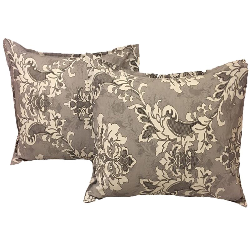 Set doua huse de perna, culoare gri/maro, din colectia "Simple Baroc - Liz Line", 40X40cm din bumbac 100% - SP40/40244