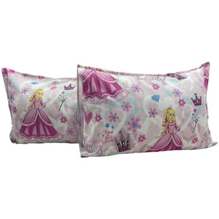 Set doua huse perna, culoare roz azur, din colectia "Despre printese by Liz Line", 50X70cm, bumbac 100% - SP50/70243