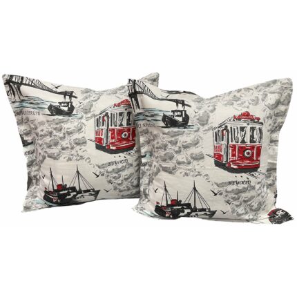 Set doua huse de perna gri 40X40cm din colectia "Metropolitan" din bumbac 100%, by Liz Line - SP40/40131
