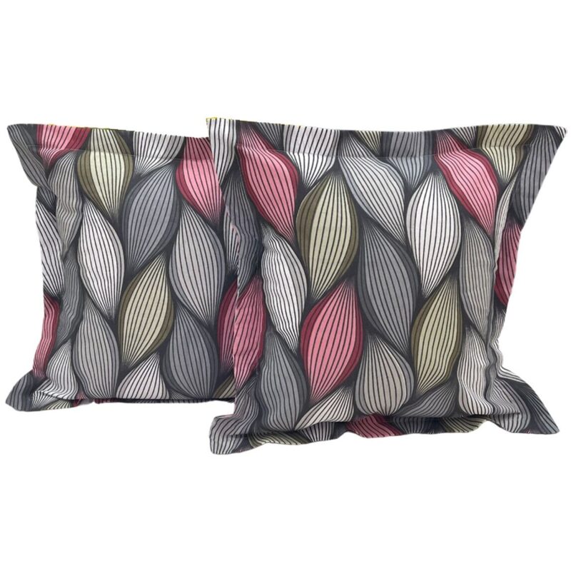 Set doua huse de perna, culoare gri/grena, din colectia "Infinity by Liz Line", 40X40cm din bumbac - SPP40/40275