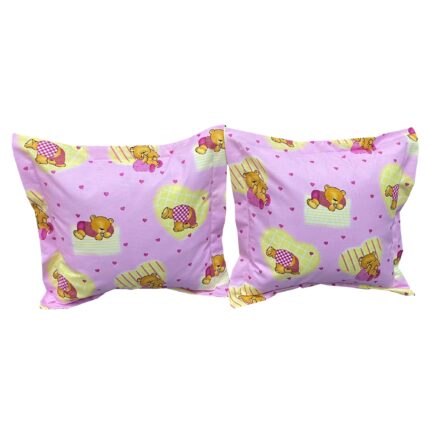 Set doua huse de perna roz 40X40cm din colectia "Sleepy Bears" din bumbac 100%, by Liz Line - SP40/40160