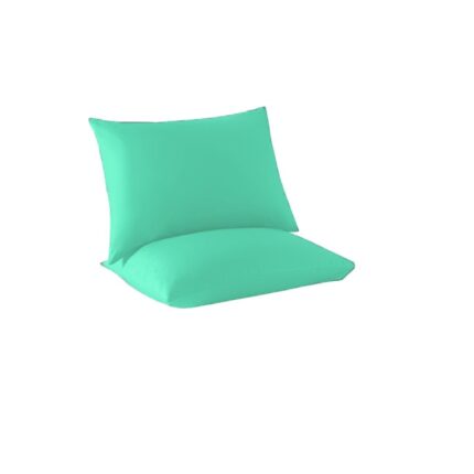 Set 2 huse pentru perna, bumbac natural 100%, culoare verde ou de rata, turcoaz, dimensiune 45/45