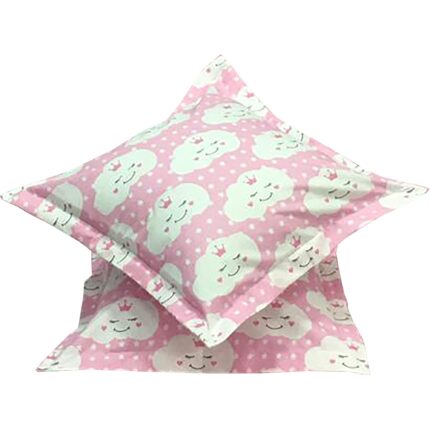 Set doua huse de perna roz, pentru copii, 40X40cm, din colectia "Vis cu norisori" din bumbac ranforce, Liz Line - SPR40/40234