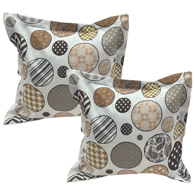 Set doua huse de perna, culoare alb/bej, din colectia "Light Geometry by Liz Line", 40X40cm din bumbac 100% - SP40/40240