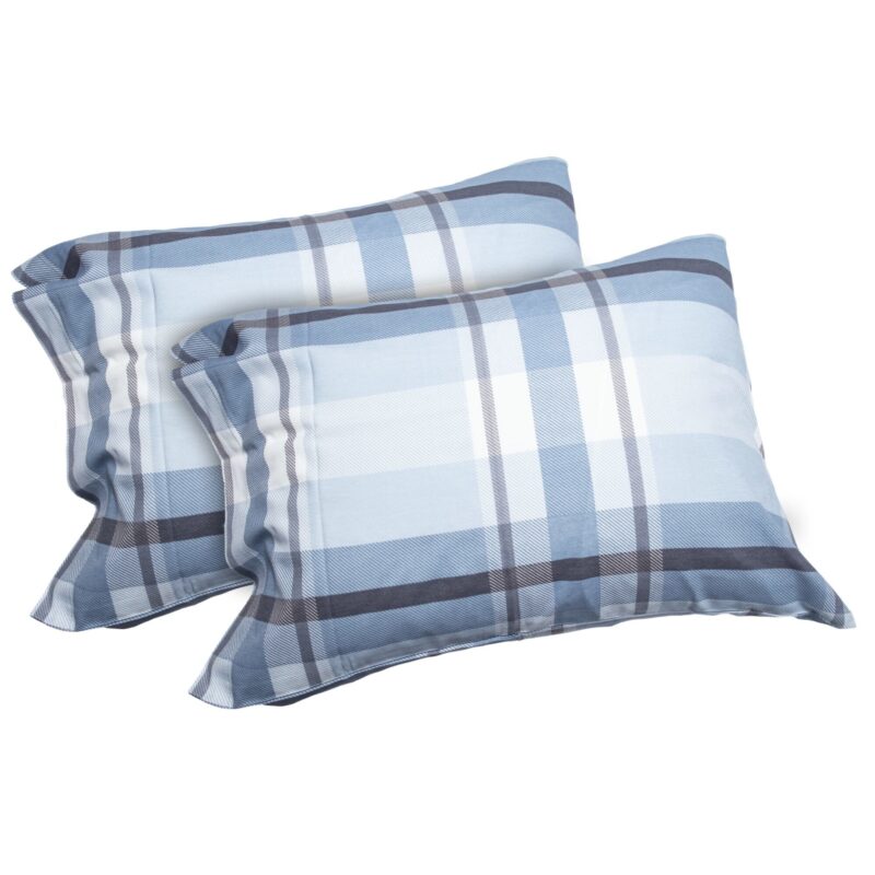 Set 2 fete de perna Bosfor Decor, model Carouri, Policoton, Albastru, Dimensiune 50 x 70 cm