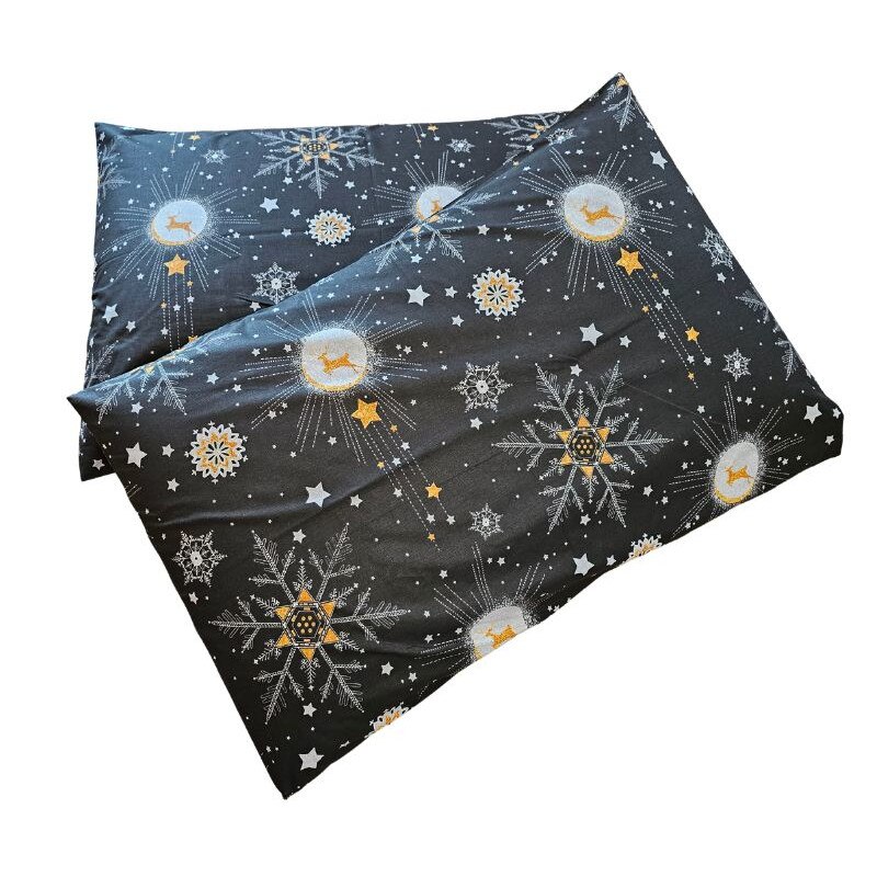 Set 2 fete de perna Craciun, Black Magic ARIALE, 50x70cm, bumbac ranforce, Multicolor
