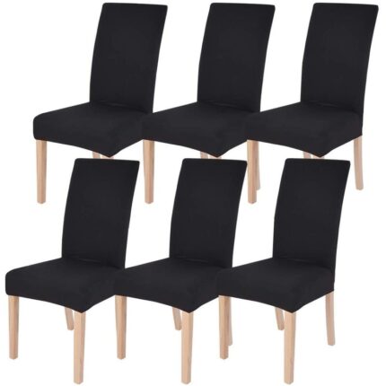 Huse pentru scaune de sufragerie Slipcover Stretch Ronyes®, 6 piese, Negru vintage