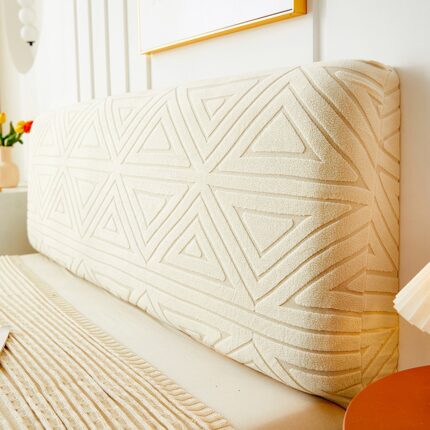 Husa elastica pentru tablie de pat, Tovbmup, material jacquard, rezistenta la praf, 150 x 50-60 cm