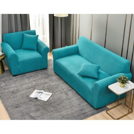 Husa elastica pentru canapea, Jojo Home, Uni, L-3 locuri, 180x230cm, Turcoaz