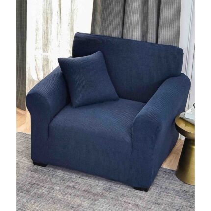 Husa elastica pentru fotoliu, Cocolino, Jojo Home, Uni, Microfibra Plusata, S-90x110cm, Bleumarinru