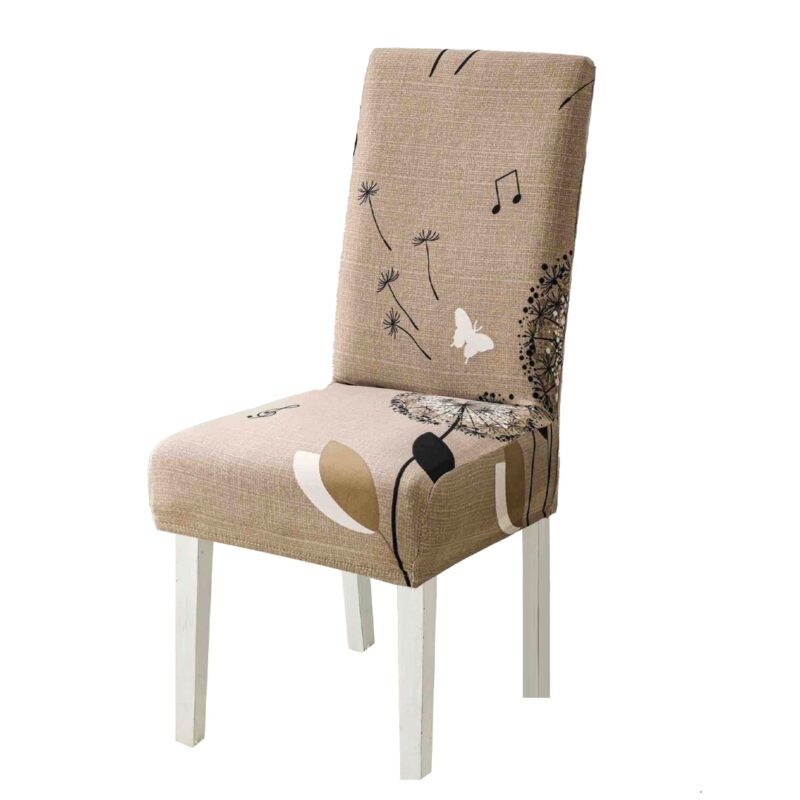 Set 6 huse universale pentru scaun, bumbac si elastan, HS6-36, imprimeu, 55 x 45 cm