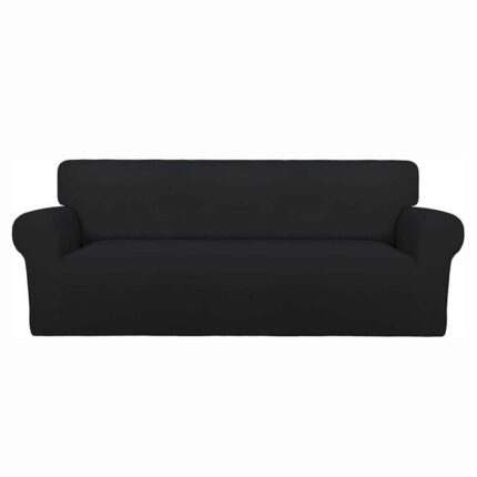 Husa elastica pentru canapea, Poliester, Anti-alunecare, 190-230 cm, Negru