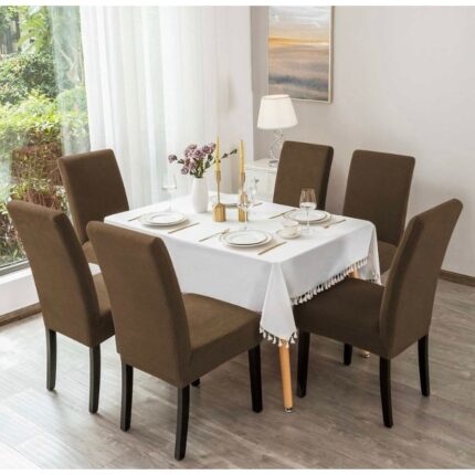 Set 6 huse pentru scaune, universale, Culoare Maro