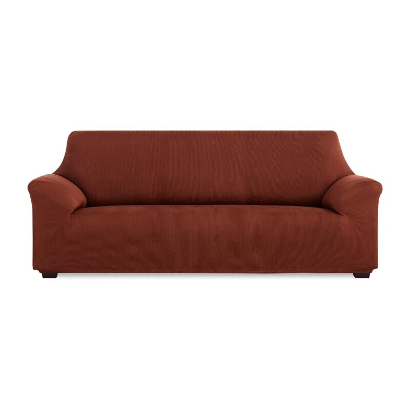 Husa canapea 4 locuri Sofazip Mondo, Lungime intre 220 - 250 cm, Elastica, Caramiziu