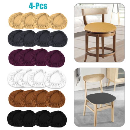 Set 4 Huse Scaune Elastice, Poliester si Spandex, Multicolor, 48x48cm