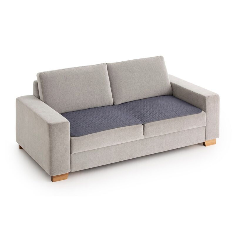 Topper matlasat pentru canapea Sofazip Teflon®, respinge apa, antiaderent, culoare Gri inchis, Lungime 200 cm