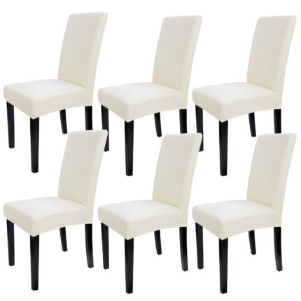 Set 6 Huse scaune, Zunseat, Poliester, 45-55 x 38-50 x 30-45cm, Bej