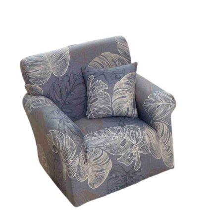 Husa elastica pentru fotoliu, Jojo Home, imprimeu Frunze Mostera, S-90x140cm, Multicolor
