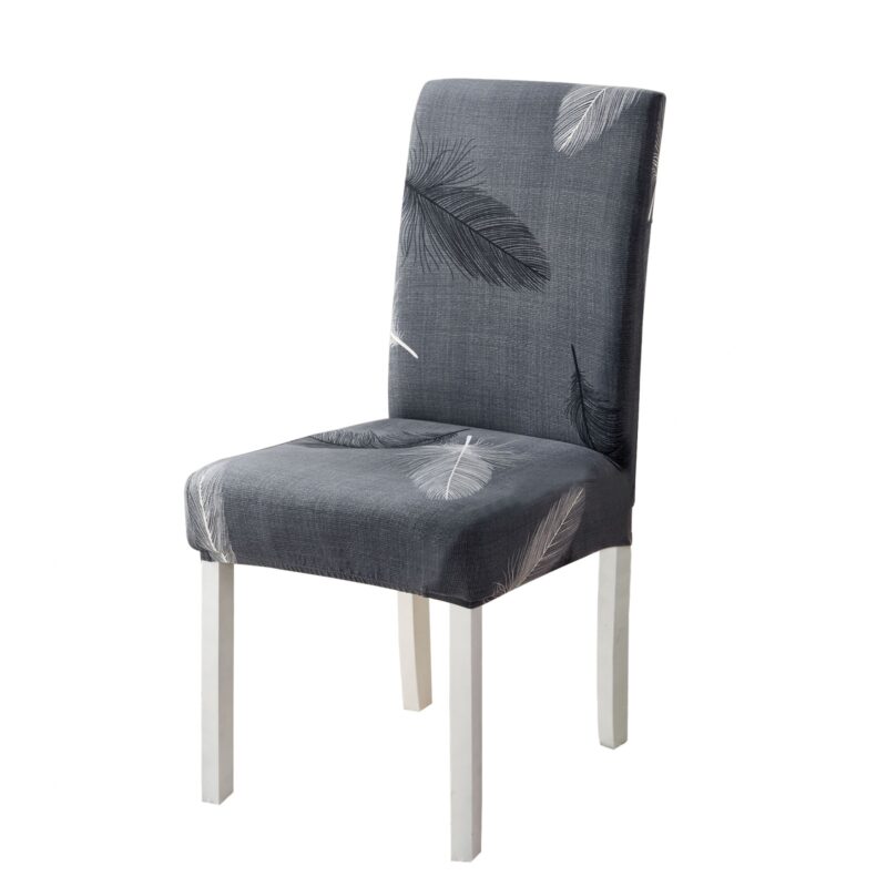 Set 6 huse universale pentru scaun, bumbac si elastan, HS6-18, imprimeu, 55 x 45 cm