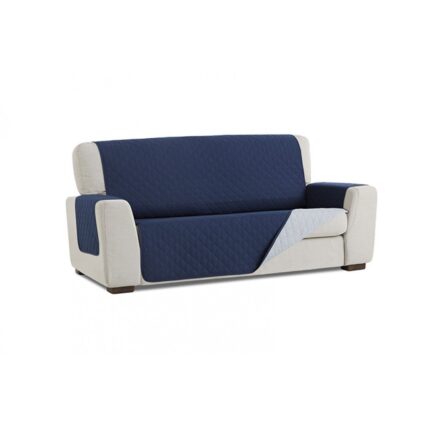 Husa matlasata canapea 2 locuri Sofazip, Lungime 110 cm, Reversibila 2 culori, Bleumarin-Gri