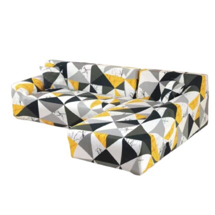 Husa elastica pentru coltar, Comfort, Elastan, 145x185cm/185x230cm, Imprimeu Marmurat, Multicolor