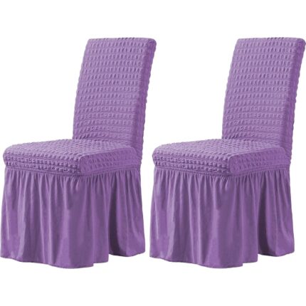 Set huse universale pentru scaune, Sunmostar, Poliester, cu volan, Lila, 6 buc/set
