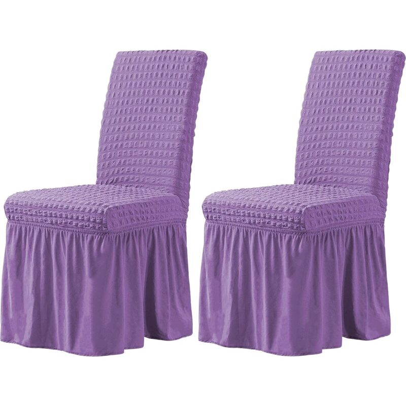 Set huse universale pentru scaune, Sunmostar, Poliester, cu volan, Lila, 6 buc/set