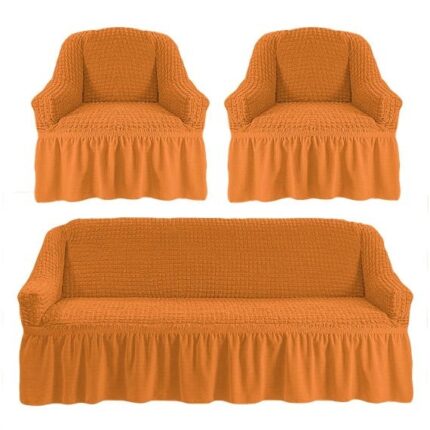 Set huse pentru canapele 3 locuri si 2 fotolii, mustar, elastica