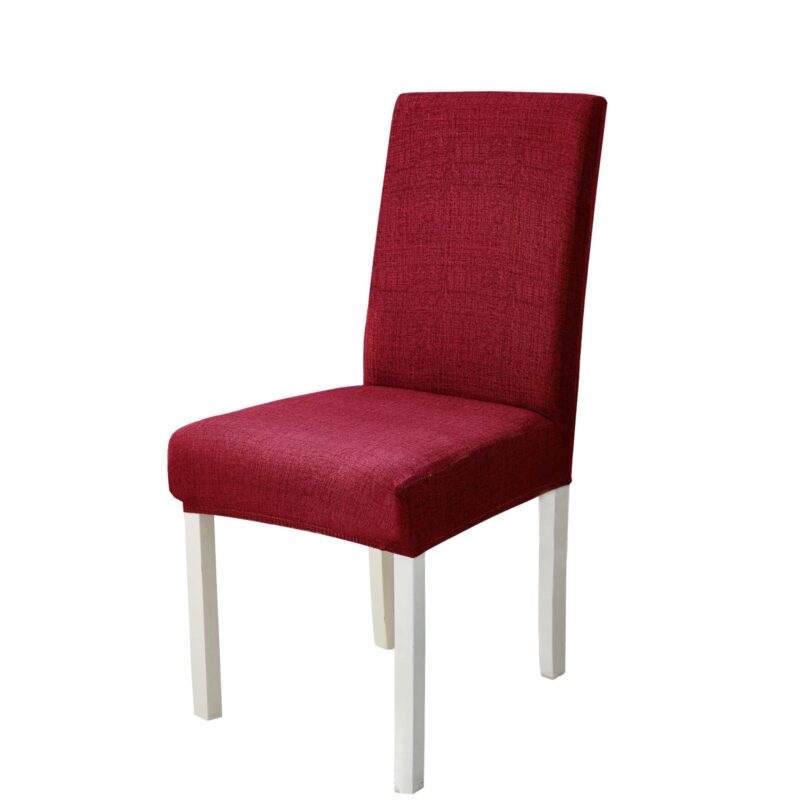 Set 6 huse universale pentru scaun, bumbac si elastan, HS6-22, visiniu, 55 x 45 cm