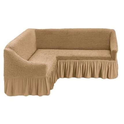 Husa coltar bumbac elasticizat, culoare bej