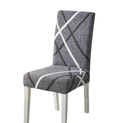 Set 6 huse universale pentru scaun, bumbac si elastan, HS6-33, imprimeu, 55 x 45 cm