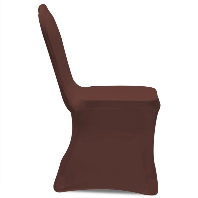 Set de 6 huse elastice pentru scaun, vidaXL, Tesatura, Maro