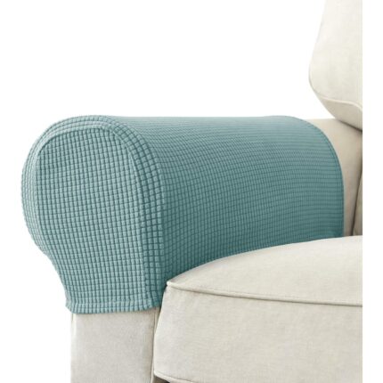 Set de 2 Huse pentru Brate Canapea Cozevdnt, Jacquard Elastic, Verde