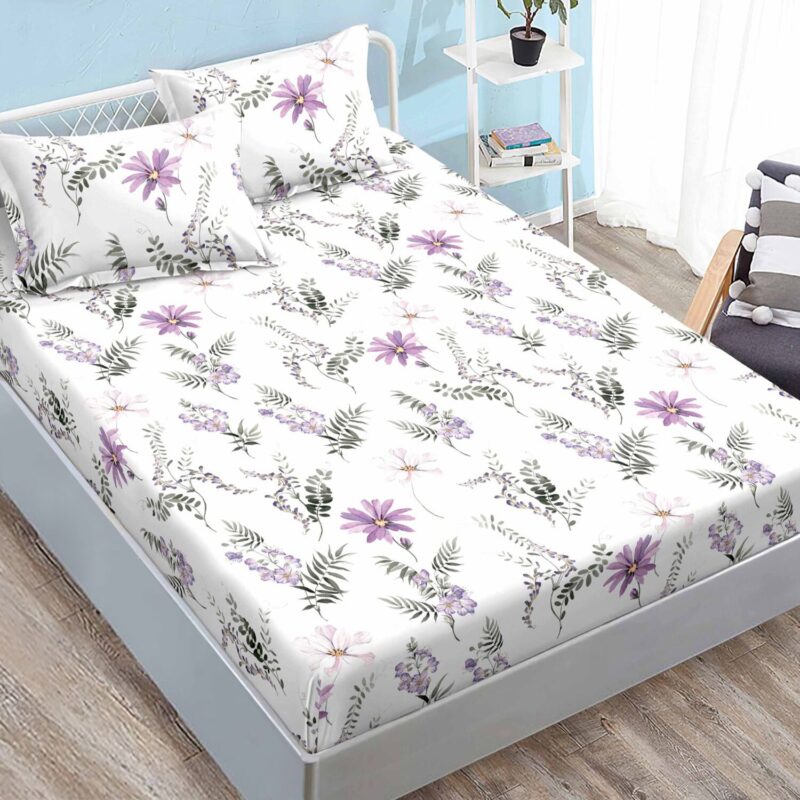 Set husa de pat Finet Elegance + 2 fete perna pentru saltea de 180x200 cm, Alb, HE6