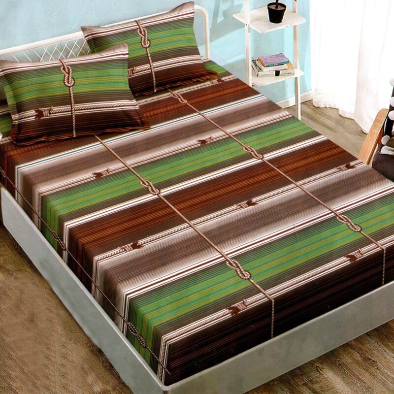 Set husa de pat Finet Elegance + 2 fete perna pentru saltea de 160x200 cm, Maro, HF2FP50