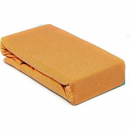 Cearceaf cu elastic, 140x200cm, pentru pat dublu, jersey, portocaliu, LDP-MLM-CRF-PORTOCALIU-140